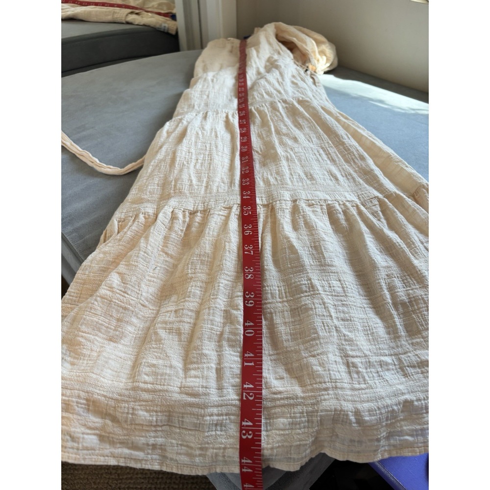 Evereve Tiered Carly Midi Dress M Puff Sleeve Cotton Cottage Milkmaid Coquette - Picture 6 of 10